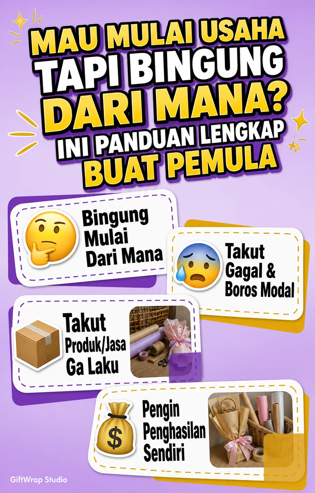 Proses produksi gift wrap dan segel kemasan